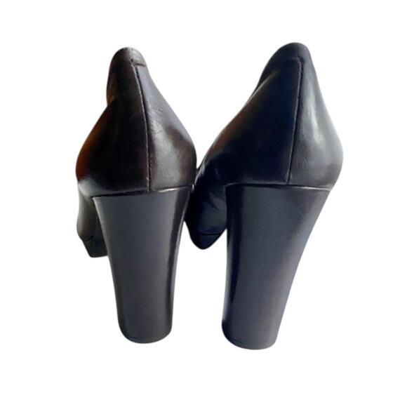 Ralph Lauren Leather Peep-Toe Pump Heels Brown - Picture 6 of 7